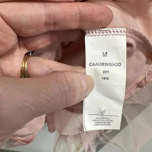 Cupshe Sz M Pink Tiered Tulle Balletcore Skirt Romantic Coquette Fairy Midi - Picture 5 of 7